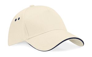 Beechfield B15c - Ultimate 5 Panel Cap - Sandwich Peak Putty/French Navy